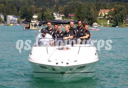 EBEL. Eishockey Bundesliga. Pressekonferenz VSV. Justin Taylor, Derek Ryan, Philippe Lamoureux, Antti Pusa, Scott Hotham, Brad Cole, John Hughes. Velden, am 14.8.2012.
Foto: Kuess
---
pressefotos, pressefotografie, kuess, qs, qspictures, sport, bild, bilder, bilddatenbank