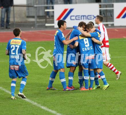 Fussball. Regionallliga. VSV gegen GAK. Torjubel (VSV). Villach, 13.10.2012.
Foto: Kuess
---
pressefotos, pressefotografie, kuess, qs, qspictures, sport, bild, bilder, bilddatenbank