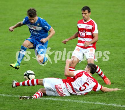 Fussball. Regionallliga. VSV gegen GAK. Pirker Daniel (VSV), Sare Perica, Guerrib Miliam (GAK). Villach, 13.10.2012.
Foto: Kuess
---
pressefotos, pressefotografie, kuess, qs, qspictures, sport, bild, bilder, bilddatenbank