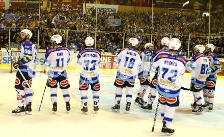 EBEL. Eishockey Bundesliga. EC KAC gegen VSV.  Jubel VSV. Klagenfurt, am 14.10.2012.
Foto: Kuess 


---
pressefotos, pressefotografie, kuess, qs, qspictures, sport, bild, bilder, bilddatenbank