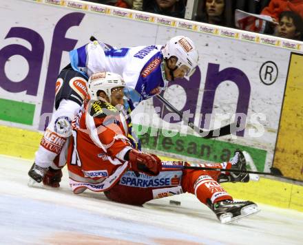 EBEL. Eishockey Bundesliga. EC KAC gegen VSV.  Thomas KOch,  (KAC),  Marius Goehringer (VSV).. Klagenfurt, am 14.10.2012.
Foto: Kuess 


---
pressefotos, pressefotografie, kuess, qs, qspictures, sport, bild, bilder, bilddatenbank