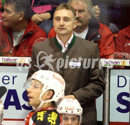 EBEL. Eishockey Bundesliga. EC KAC gegen VSV. Trainer Christian Weber  (KAC). Klagenfurt, am 14.10.2012.
Foto: Kuess 


---
pressefotos, pressefotografie, kuess, qs, qspictures, sport, bild, bilder, bilddatenbank