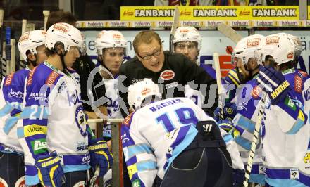 EBEL. Eishockey Bundesliga. EC KAC gegen VSV. Trainer Hannu Jaervenpaeae  (VSV). Klagenfurt, am 14.10.2012.
Foto: Kuess 

---
pressefotos, pressefotografie, kuess, qs, qspictures, sport, bild, bilder, bilddatenbank