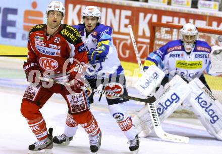 EBEL. Eishockey Bundesliga. EC KAC gegen VSV.  John Lammers, (KAC),  Klemen Pretnar, Jean-Philippe Lamoureux  (VSV). Klagenfurt, am 14.10.2012.
Foto: Kuess 


---
pressefotos, pressefotografie, kuess, qs, qspictures, sport, bild, bilder, bilddatenbank