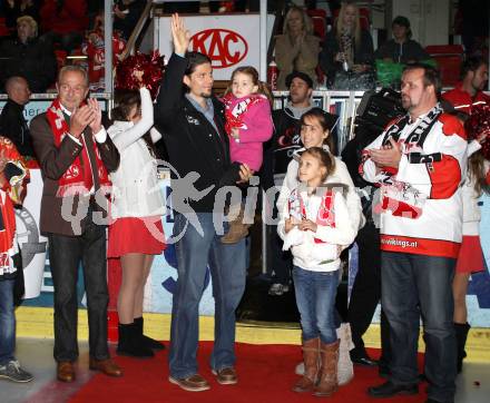 EBEL. Eishockey Bundesliga. EC KAC gegen VSV. Verabschiedung Christoph Brandner  (KAC). Klagenfurt, am 14.10.2012.
Foto: Kuess 


---
pressefotos, pressefotografie, kuess, qs, qspictures, sport, bild, bilder, bilddatenbank