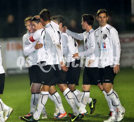 Fussball Kaerntner Liga. Welzenegg gegen WAC Amateure.  Torjubel WAC. Welzenegg, am 19.10.2012.
Foto: Kuess
---
pressefotos, pressefotografie, kuess, qs, qspictures, sport, bild, bilder, bilddatenbank