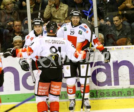 EBEL. Eishockey Bundesliga. EC KAC gegen HC TWK Innsbruck "Die Haie".   Jubel Andreas Noedl  (Innsbruck).. Klagenfurt, am 21.10.2012.
Foto: Kuess 


---
pressefotos, pressefotografie, kuess, qs, qspictures, sport, bild, bilder, bilddatenbank