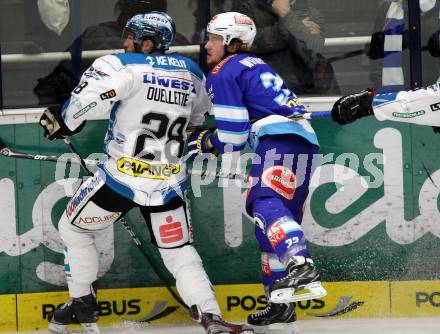 EBEL. Eishockey Bundesligal. EC VSV gegen EHC LIWEST Linz. Andreas Wiedergut,  (VSV), Mike Ouellette (Linz). Villach, am 21.10.2012.
Foto: Kuess 


---
pressefotos, pressefotografie, kuess, qs, qspictures, sport, bild, bilder, bilddatenbank