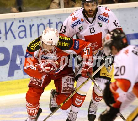 EBEL. Eishockey Bundesliga. EC KAC gegen HC TWK Innsbruck "Die Haie".   Sam Gagner, (KAC), Antonin Manavian  (Innsbruck). Klagenfurt, am 21.10.2012.
Foto: Kuess 


---
pressefotos, pressefotografie, kuess, qs, qspictures, sport, bild, bilder, bilddatenbank