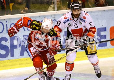 EBEL. Eishockey Bundesliga. EC KAC gegen HC TWK Innsbruck "Die Haie".   Sam Gagner, (KAC), Antonin Manavian  (Innsbruck). Klagenfurt, am 21.10.2012.
Foto: Kuess 


---
pressefotos, pressefotografie, kuess, qs, qspictures, sport, bild, bilder, bilddatenbank