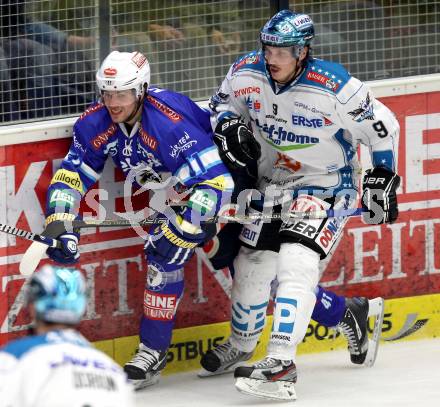 EBEL. Eishockey Bundesligal. EC VSV gegen EHC LIWEST Linz. Mario Altmann,  (VSV), Danny Irmen (Linz). Villach, am 21.10.2012.
Foto: Kuess 


---
pressefotos, pressefotografie, kuess, qs, qspictures, sport, bild, bilder, bilddatenbank