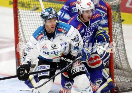 EBEL. Eishockey Bundesligal. EC VSV gegen EHC LIWEST Linz. Derek Ryan,  (VSV), Brett Engelhardt (Linz). Villach, am 21.10.2012.
Foto: Kuess 


---
pressefotos, pressefotografie, kuess, qs, qspictures, sport, bild, bilder, bilddatenbank