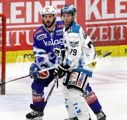 EBEL. Eishockey Bundesligal. EC VSV gegen EHC LIWEST Linz. Scott Hotham, (VSV), Gregor Baumgartner  (Linz). Villach, am 21.10.2012.
Foto: Kuess 


---
pressefotos, pressefotografie, kuess, qs, qspictures, sport, bild, bilder, bilddatenbank