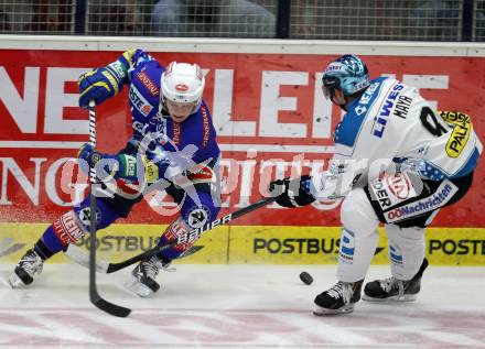 EBEL. Eishockey Bundesligal. EC VSV gegen EHC LIWEST Linz. Antti Pusa,  (VSV), Michael Mayr (Linz). Villach, am 21.10.2012.
Foto: Kuess 


---
pressefotos, pressefotografie, kuess, qs, qspictures, sport, bild, bilder, bilddatenbank