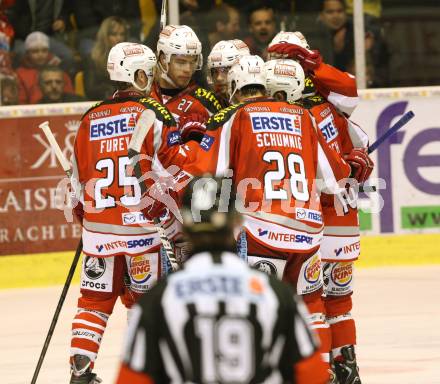 EBEL. Eishockey Bundesliga. EC KAC gegen HC TWK Innsbruck "Die Haie".   Torjubel KAC. Klagenfurt, am 21.10.2012.
Foto: Kuess 


---
pressefotos, pressefotografie, kuess, qs, qspictures, sport, bild, bilder, bilddatenbank