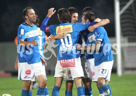 Fussball Regionalliga. VSV gegen Pasching. Torjubel (VSV), . Villach, am 25.10.2012.
Foto: Kuess
---
pressefotos, pressefotografie, kuess, qs, qspictures, sport, bild, bilder, bilddatenbank