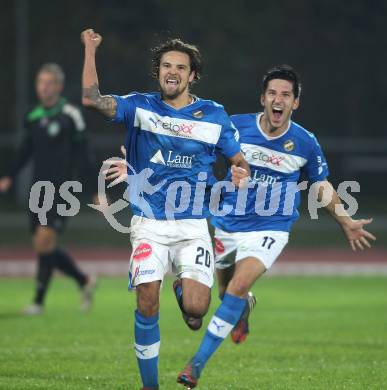 Fussball Regionalliga. VSV gegen Pasching. Torjubel Michael Kirisits, Michel Sandic (VSV). Villach, am 25.10.2012.
Foto: Kuess
---
pressefotos, pressefotografie, kuess, qs, qspictures, sport, bild, bilder, bilddatenbank