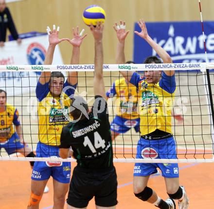 Volleyball. MEVZA. SK Aich/Dob gegen Kakanj. Hruska Michal, Wlodarczyk Wojciech (Aich/Dob). Bleiburg, 24.10.2012.
Foto: Kuess
---
pressefotos, pressefotografie, kuess, qs, qspictures, sport, bild, bilder, bilddatenbank