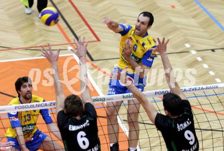 Volleyball. MEVZA. SK Aich/Dob gegen Kakanj. Grut Andrej, Reiser Gerald (Aich/Dob). Bleiburg, 24.10.2012.
Foto: Kuess
---
pressefotos, pressefotografie, kuess, qs, qspictures, sport, bild, bilder, bilddatenbank