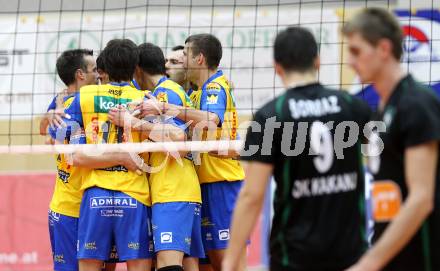 Volleyball. MEVZA. SK Aich/Dob gegen Kakanj. Jubel (Aich/Dob). Bleiburg, 24.10.2012.
Foto: Kuess
---
pressefotos, pressefotografie, kuess, qs, qspictures, sport, bild, bilder, bilddatenbank