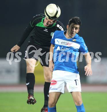 Fussball Regionalliga. VSV gegen Pasching. Michel Sandic (VSV), Marco Perchtold (Pasching). Villach, am 25.10.2012.
Foto: Kuess
---
pressefotos, pressefotografie, kuess, qs, qspictures, sport, bild, bilder, bilddatenbank