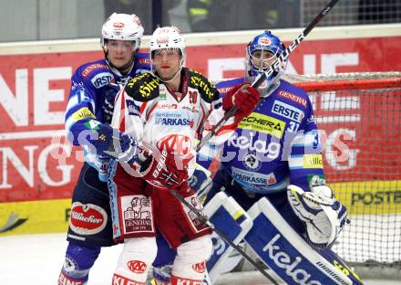 EBEL. Eishockey Bundesligal. EC VSV gegen KAC. Stefan Bacher, Thomas Hoeneckl,  (VSV), John Lammers (KAC). Villach, am 26.10.2012.
Foto: Kuess 


---
pressefotos, pressefotografie, kuess, qs, qspictures, sport, bild, bilder, bilddatenbank