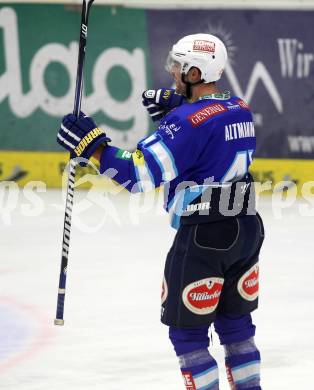 EBEL. Eishockey Bundesliga. EC VSV gegen KAC. Torjubel Mario Altmann (VSV). Villach, am 26.10.2012.
Foto: Kuess 


---
pressefotos, pressefotografie, kuess, qs, qspictures, sport, bild, bilder, bilddatenbank