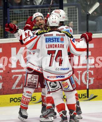 EBEL. Eishockey Bundesligal. EC VSV gegen KAC. Torjubel Thomas Koch (KAC). Villach, am 26.10.2012.
Foto: Kuess 


---
pressefotos, pressefotografie, kuess, qs, qspictures, sport, bild, bilder, bilddatenbank