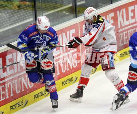 EBEL. Eishockey Bundesliga. EC VSV gegen KAC. Daniel Nageler,  (VSV), David Schuller (KAC). Villach, am 26.10.2012.
Foto: Kuess 


---
pressefotos, pressefotografie, kuess, qs, qspictures, sport, bild, bilder, bilddatenbank