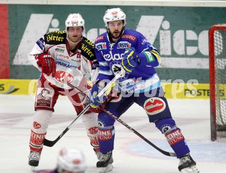 EBEL. Eishockey Bundesligal. EC VSV gegen KAC. Scott Hotham,  (VSV), John Lammers (KAC). Villach, am 26.10.2012.
Foto: Kuess 


---
pressefotos, pressefotografie, kuess, qs, qspictures, sport, bild, bilder, bilddatenbank