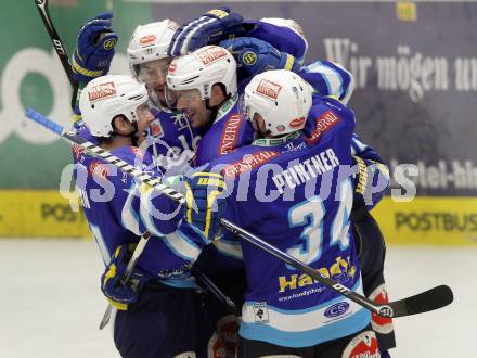 EBEL. Eishockey Bundesliga. EC VSV gegen KAC.  Torjubel VSV. Villach, am 26.10.2012.
Foto: Kuess 


---
pressefotos, pressefotografie, kuess, qs, qspictures, sport, bild, bilder, bilddatenbank