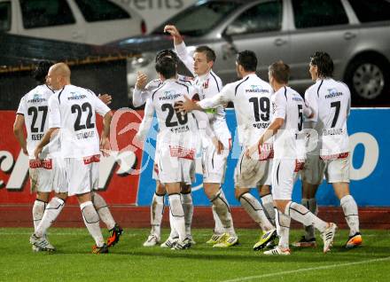 Fussball. Bundesliga. RZ Pellets WAC gegen SK Puntigamer Sturm Graz.  Torjubel WAC. Wolfsberg, 27.10.2012.
Foto: Kuess

---
pressefotos, pressefotografie, kuess, qs, qspictures, sport, bild, bilder, bilddatenbank