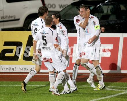 Fussball. Bundesliga. RZ Pellets WAC gegen SK Puntigamer Sturm Graz.  Torjubel Michael Sollbauer (WAC). Wolfsberg, 27.10.2012.
Foto: Kuess

---
pressefotos, pressefotografie, kuess, qs, qspictures, sport, bild, bilder, bilddatenbank