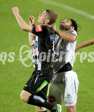 Fussball. Bundesliga. RZ Pellets WAC gegen SK Puntigamer Sturm Graz.  Michele Polverino, (WAC), Florian Kainz  (Graz). Wolfsberg, 27.10.2012.
Foto: Kuess

---
pressefotos, pressefotografie, kuess, qs, qspictures, sport, bild, bilder, bilddatenbank