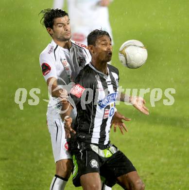 Fussball. Bundesliga. RZ Pellets WAC gegen SK Puntigamer Sturm Graz.  Solano,  (WAC), Ruben Okotie (Graz). Wolfsberg, 27.10.2012.
Foto: Kuess

---
pressefotos, pressefotografie, kuess, qs, qspictures, sport, bild, bilder, bilddatenbank