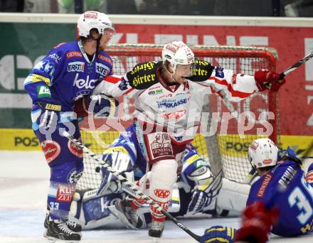 EBEL. Eishockey Bundesliga. EC VSV gegen KAC. Andreas Wiedergut, (VSV),  Jamie Lundmark (KAC). Villach, am 26.10.2012.
Foto: Kuess 


---
pressefotos, pressefotografie, kuess, qs, qspictures, sport, bild, bilder, bilddatenbank