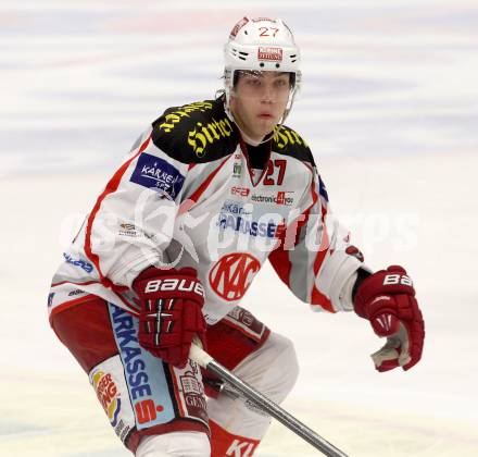 EBEL. Eishockey Bundesliga. EC VSV gegen KAC. Thomas Hundertpfund (KAC). Villach, am 26.10.2012.
Foto: Kuess 


---
pressefotos, pressefotografie, kuess, qs, qspictures, sport, bild, bilder, bilddatenbank