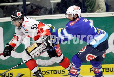 EBEL. Eishockey Bundesliga. EC VSV gegen HC TWK Innsbruck "Die Haie".  Brad Cole,  (VSV), Francis Lemieux (Innsbruck). Villach, am 30.10.2012.
Foto: Kuess 


---
pressefotos, pressefotografie, kuess, qs, qspictures, sport, bild, bilder, bilddatenbank