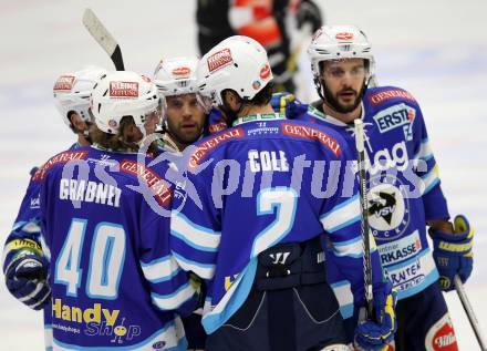 EBEL. Eishockey Bundesliga. EC VSV gegen HC TWK Innsbruck "Die Haie".  Torjubel VSV. Villach, am 30.10.2012.
Foto: Kuess 


---
pressefotos, pressefotografie, kuess, qs, qspictures, sport, bild, bilder, bilddatenbank