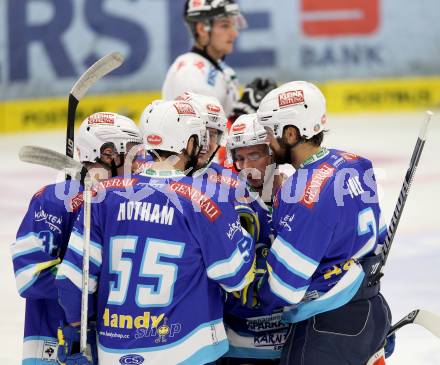 EBEL. Eishockey Bundesliga. EC VSV gegen HC TWK Innsbruck "Die Haie".  Torjubel VSV. Villach, am 30.10.2012.
Foto: Kuess 


---
pressefotos, pressefotografie, kuess, qs, qspictures, sport, bild, bilder, bilddatenbank