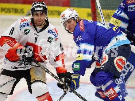 EBEL. Eishockey Bundesliga. EC VSV gegen HC TWK Innsbruck "Die Haie".  Daniel Nageler, (VSV), Alexander Hoeller  (Innsbruck). Villach, am 30.10.2012.
Foto: Kuess 


---
pressefotos, pressefotografie, kuess, qs, qspictures, sport, bild, bilder, bilddatenbank