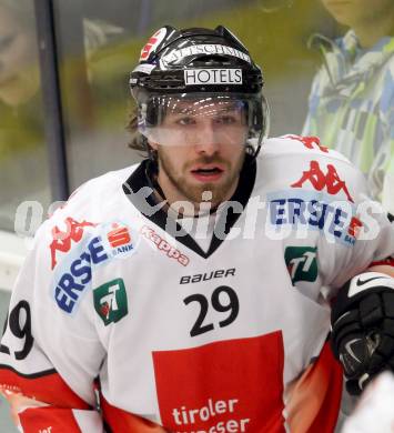 EBEL. Eishockey Bundesliga. EC VSV gegen HC TWK Innsbruck "Die Haie".  Andreas Noedl, (Innsbruck). Villach, am 30.10.2012.
Foto: Kuess 


---
pressefotos, pressefotografie, kuess, qs, qspictures, sport, bild, bilder, bilddatenbank