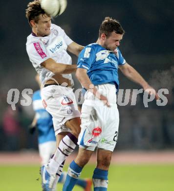 Fussball. OEFB Cup. VSV gegen Austria Wien. Patrick Striednig,  (VSV), James Holland (Austria Wien). Villach, 31.10.2012. 
Foto: Kuess

---
pressefotos, pressefotografie, kuess, qs, qspictures, sport, bild, bilder, bilddatenbank