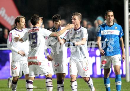 Fussball. OEFB Cup. VSV gegen Austria Wien. Torjubel Austria Wien. Villach, 31.10.2012. 
Foto: Kuess

---
pressefotos, pressefotografie, kuess, qs, qspictures, sport, bild, bilder, bilddatenbank