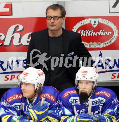 EBEL. Eishockey Bundesliga. EC VSV gegen HC TWK Innsbruck "Die Haie".  Trainer Hannu Jaervenpaeae (VSV). Villach, am 30.10.2012.
Foto: Kuess 

---
pressefotos, pressefotografie, kuess, qs, qspictures, sport, bild, bilder, bilddatenbank