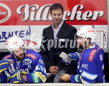 EBEL. Eishockey Bundesliga. EC VSV gegen HC TWK Innsbruck "Die Haie".  Co-Trainer Marc Brown, (VSV), (Innsbruck). Villach, am 30.10.2012.
Foto: Kuess 


---
pressefotos, pressefotografie, kuess, qs, qspictures, sport, bild, bilder, bilddatenbank