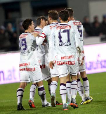 Fussball. OEFB Cup. VSV gegen Austria Wien. Torjubel Austria Wien. Villach, 31.10.2012. 
Foto: Kuess

---
pressefotos, pressefotografie, kuess, qs, qspictures, sport, bild, bilder, bilddatenbank