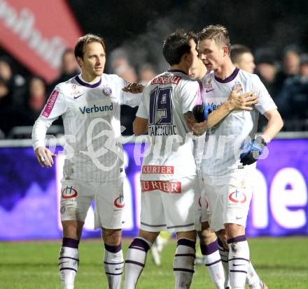 Fussball. OEFB Cup. VSV gegen Austria Wien. Torjubel Austria Wien. Villach, 31.10.2012. 
Foto: Kuess

---
pressefotos, pressefotografie, kuess, qs, qspictures, sport, bild, bilder, bilddatenbank