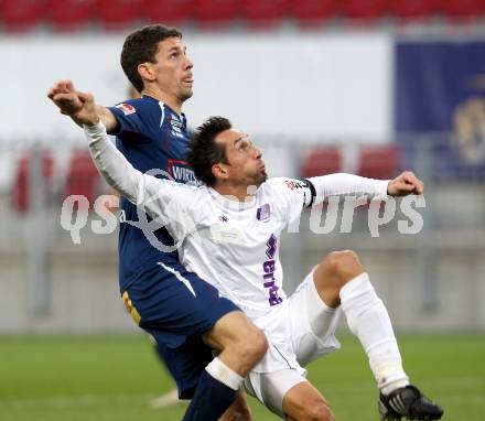 Fussball Regionalliga. SK Austria Klagenfurt gegen Kalsdorf. Matthias Dollinger, (Klagenfurt), Michael Sauseng (Kalsdorf). Klagenfurt, 3.11.2012.
Foto: Kuess
---
pressefotos, pressefotografie, kuess, qs, qspictures, sport, bild, bilder, bilddatenbank