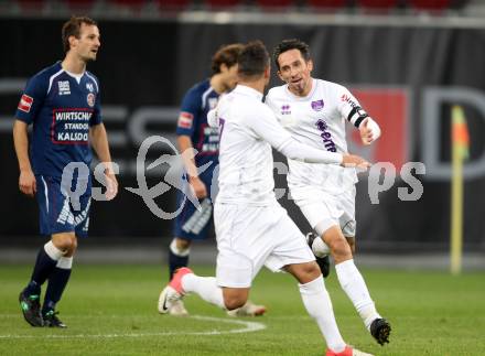 Fussball Regionalliga. SK Austria Klagenfurt gegen Kalsdorf. Torjubel Marco Sahanek, Matthias Dollinger (Klagenfurt). Klagenfurt, 3.11.2012.
Foto: Kuess
---
pressefotos, pressefotografie, kuess, qs, qspictures, sport, bild, bilder, bilddatenbank